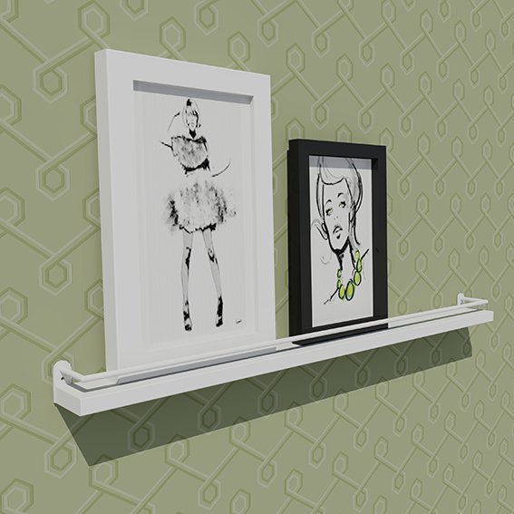 Ester tavelhylla - 80 cm (vit)