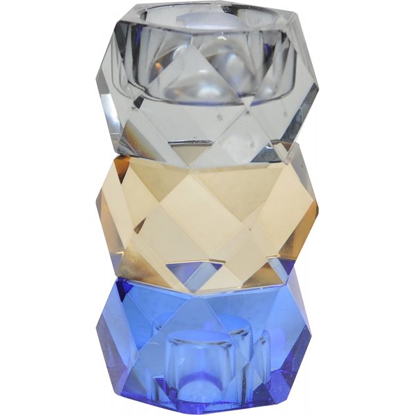 Lanterne bougie Chanell - Gris/ambre/bleu