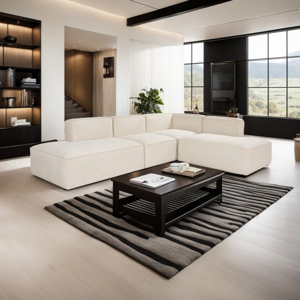 Canapé d'angle More avec extrémités ouvertes à droite - Crème Canapé d'angle More avec extrémités ouvertes à droite - Crème