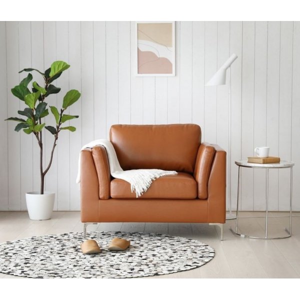Fåtölj cognacs färgat konstläder - Cansas Fåtölj cognacs färgat konstläder - Cansas