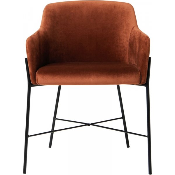 Praxis karmstol - Rostf�rgad sammet/svart