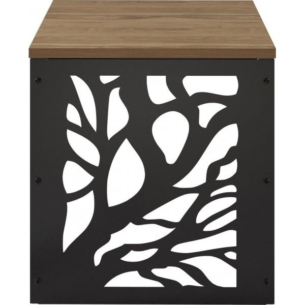 Tonga sidobord 44,5 x 44,5 cm - Valnt/svart