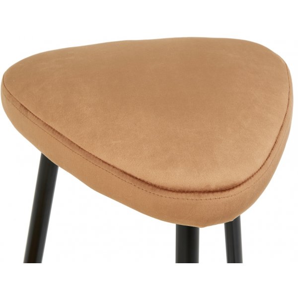 Triangle Velvet barstol - Kamel (Sammet)/svart