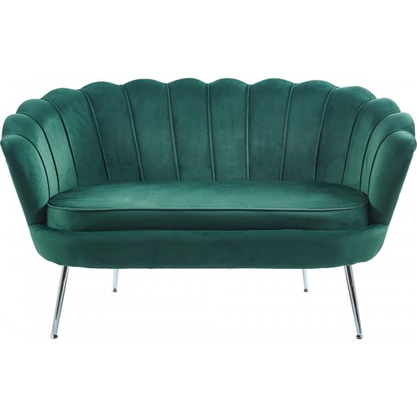 Sammets soffa grn 2-sits - Kingsley
