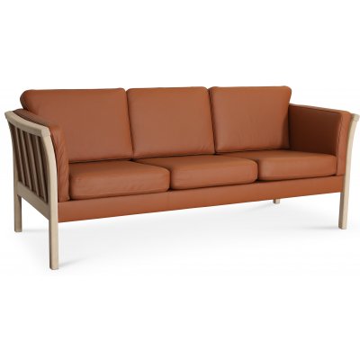 Pure 3-sits soffa i Cognacs frgat lder + Mbelvrdskit fr textilier