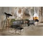 Stella Satsbord 75 x 75 cm - Svart marmorerat glas / Svart underrede
