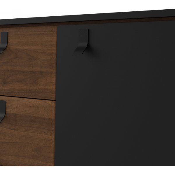 Ry skänk med 2 dörrar och 2 lådor - Svart/valnöt Ry skänk med 2 dörrar och 2 lådor - Svart/valnöt