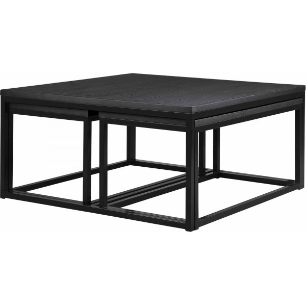 Acero soffbord 100 x 100 cm - Svartbrun askfaner Acero soffbord 100 x 100 cm - Svartbrun askfaner