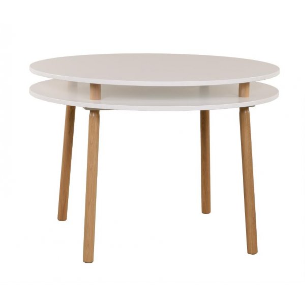Hay runt matbord 110 cm - Vit/Ek