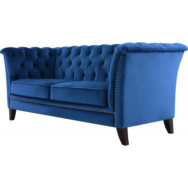 Bank 2-zits Chesterfield blauw - Milton Bank 2-zits Chesterfield blauw - Milton