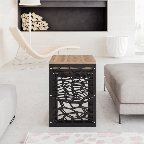 Hare satsbord 45,5 x 51 cm - Svart/valnt