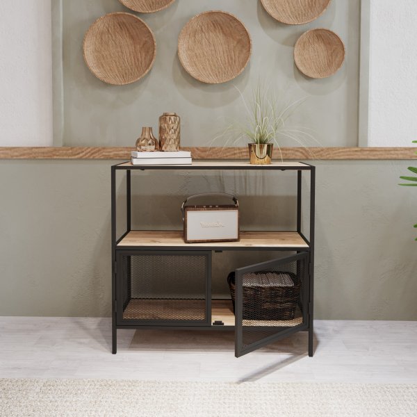 Table en relief Tatu 80 x 30 cm - Chêne/noir Table en relief Tatu 80 x 30 cm - Chêne/noir