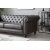 Royal Chesterfield 3-sits soffa - Black Chocolate konstläder + Fläckborttagare för möbler