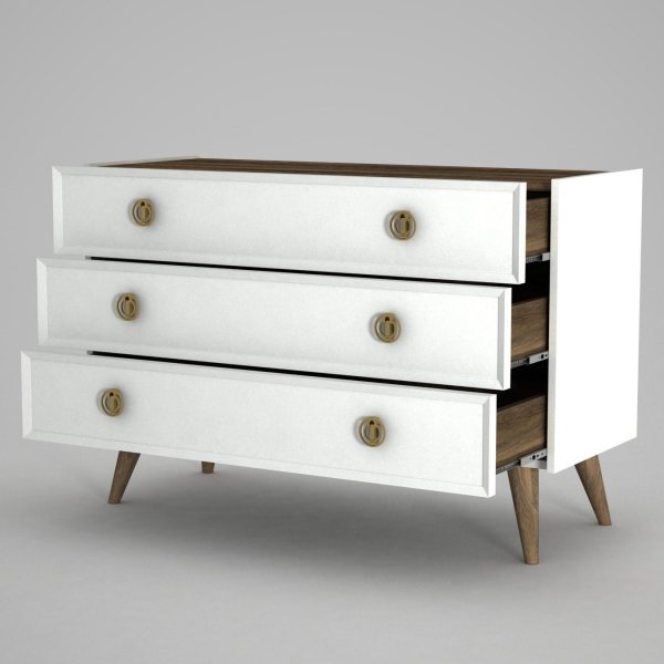 Nadya byrå - Vit/valnöt Nadya byrå - Vit/valnöt