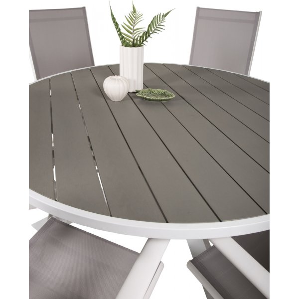 Parma utematgrupp med 6 st Break stolar - Grå/Vit Parma utematgrupp med 6 st Break stolar - Grå/Vit