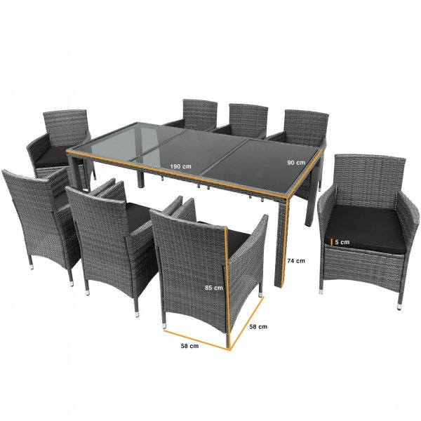 Utematgrupp Lysekil bord med 8 stolar Utematgrupp Lysekil bord med 8 stolar