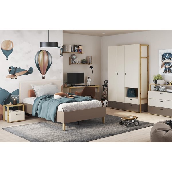 Lenny wandplank - Ambachtelijk eiken/beige/truffel Lenny wandplank - Ambachtelijk eiken/beige/truffel