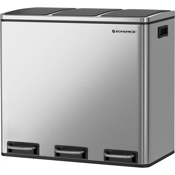 Poubelle Daloa 54 l - Argent/noir Poubelle Daloa 54 l - Argent/noir