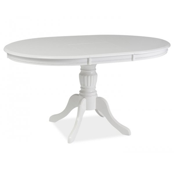Matbord frlngningsbart 106-141 cm vit + Mbeltassar