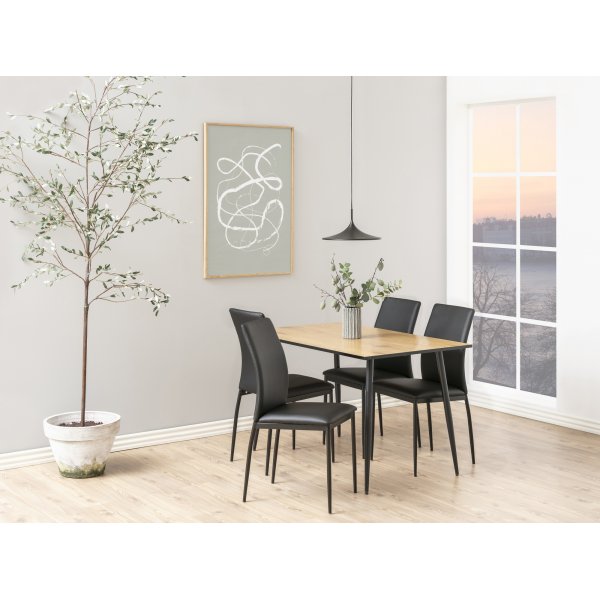 Demina matstol - Svart PU