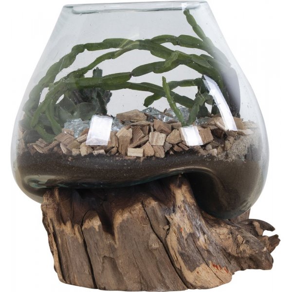 San Marino Vattendroppe vas - Teak/glas - 15-20 cm San Marino Vattendroppe vas - Teak/glas - 15-20 cm