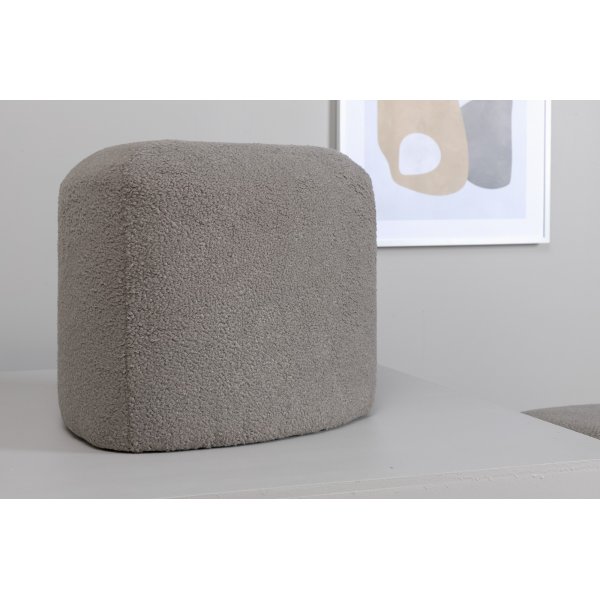 Pouf Tee - Peluche gris beige