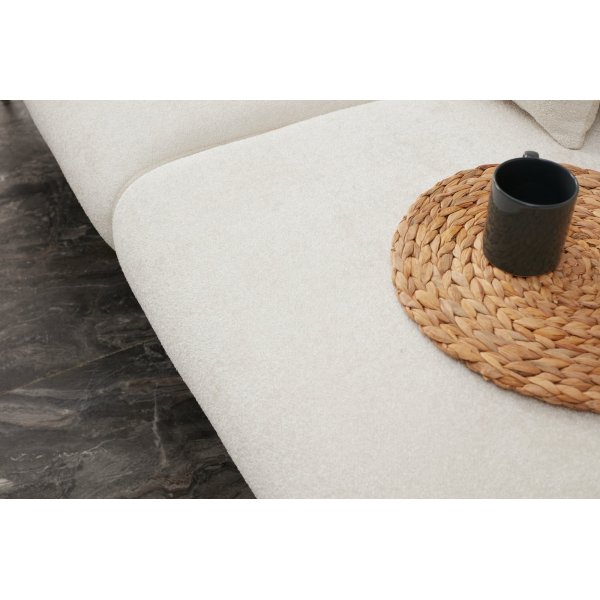 Canapé Simena divan gauche - Blanc crème/or Canapé Simena divan gauche - Blanc crème/or