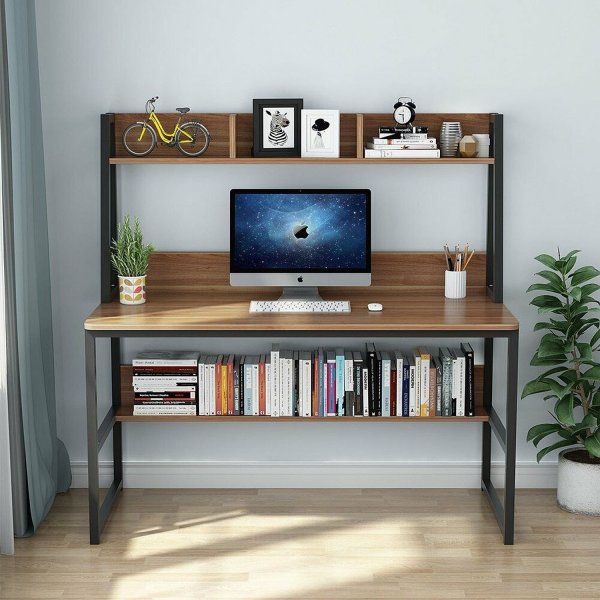 Bureau Majestic avec tagre Marron/noir - 120 x 60 cm