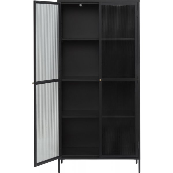 Armoire métal noir portes vitrées Dobb H190 cm Armoire métal noir portes vitrées Dobb H190 cm