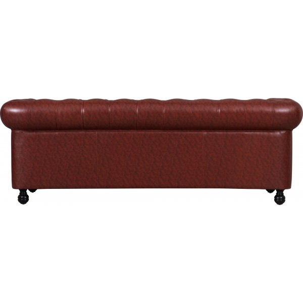Soffa chesterfield 3-sits i brun PU - Charles