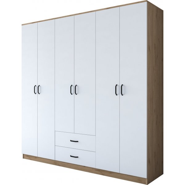 Baden kledingkast 11 - Walnoot/wit