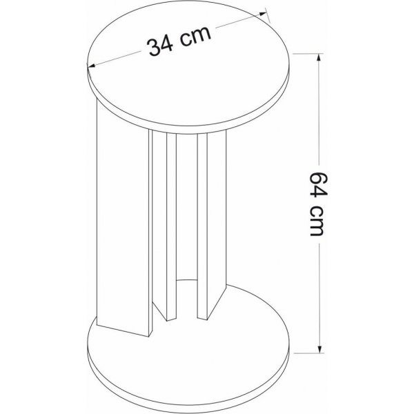 Table d\\\'appoint Telstar Ø34 cm - Noyer/anthracite Table d\\\'appoint Telstar Ø34 cm - Noyer/anthracite
