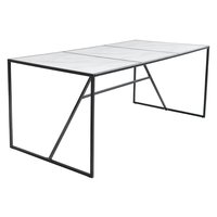 New York matbord 185 cm - Svart / Marmorglas New York matbord 185 cm - Svart / Marmorglas
