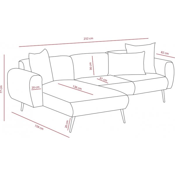Canapé-lit Flanko Crème - gauche Canapé-lit Flanko Crème - gauche