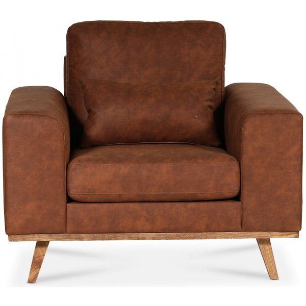 Ranger fåtölj - Cognac (Läderutseende) / Ek Ranger fåtölj - Cognac (Läderutseende) / Ek