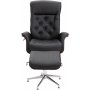 Milos ftlj med fotpall (Recliner) - Svart PU