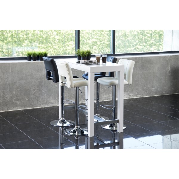 Sylvia barstol - Vit PU