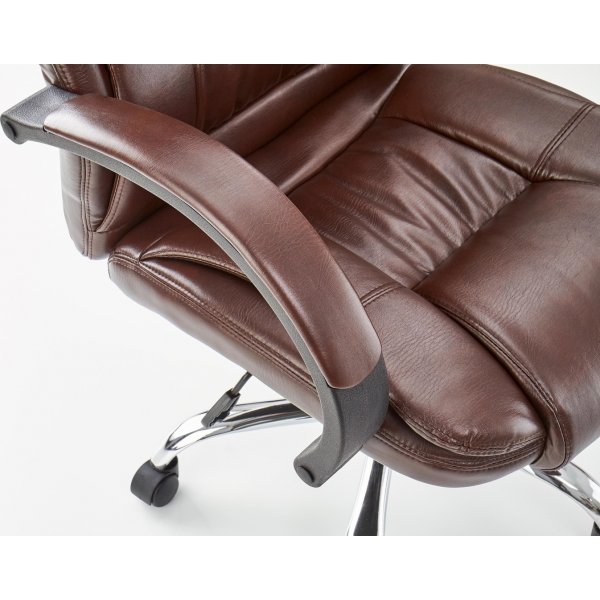 Chaise de bureau Bojan - Marron fonc (cuir artificiel)
