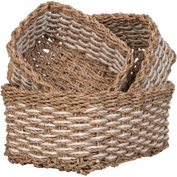 Pala korgar - Sjögräs/Vit Pala korgar - Sjögräs/Vit