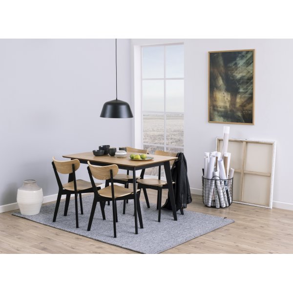 Table  manger Roxby 120 cm - Chne/noir