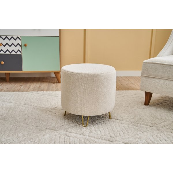 Pouf Asmara - Crème/or Pouf Asmara - Crème/or