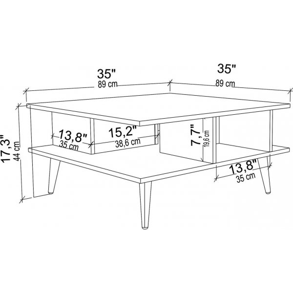 Table basse Akya 89 x 89 cm - Noyer/noir Table basse Akya 89 x 89 cm - Noyer/noir
