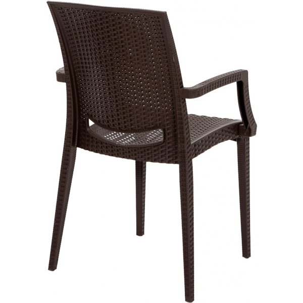 Groupe de salle à manger d\\\'extérieur Meco avec chaises à structure - Marron Groupe de salle à manger d\\\'extérieur Meco avec chaises à structure - Marron