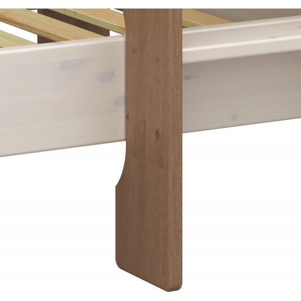 Voor kinderen stapelbed 90 x 200 cm - Whitewash/grijs/bruin