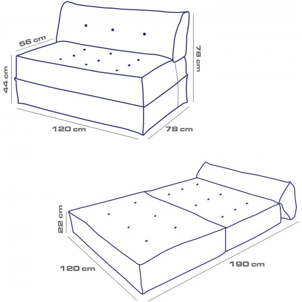 Canapé-lit Faldi 2 places - Anthracite Canapé-lit Faldi 2 places - Anthracite