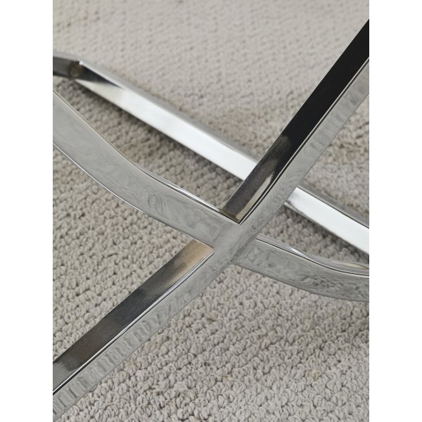 Stol med kromade ben - beige sammet - Luxury Stol med kromade ben - beige sammet - Luxury