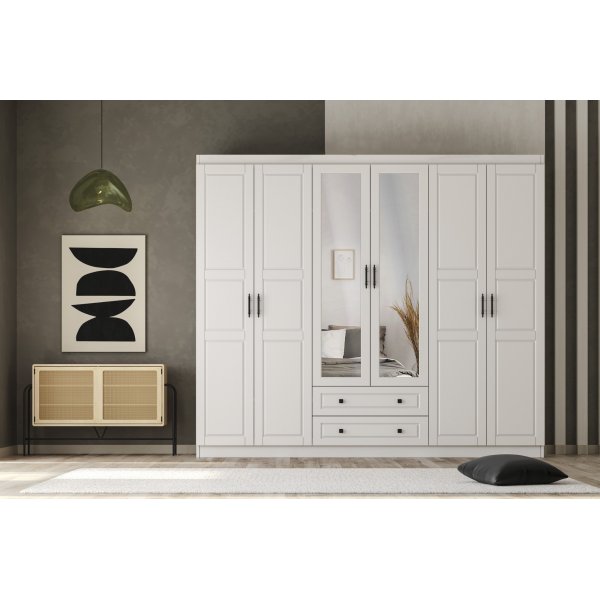 Armoire Bahar 210 x 50 x 210 cm - Blanc Armoire Bahar 210 x 50 x 210 cm - Blanc