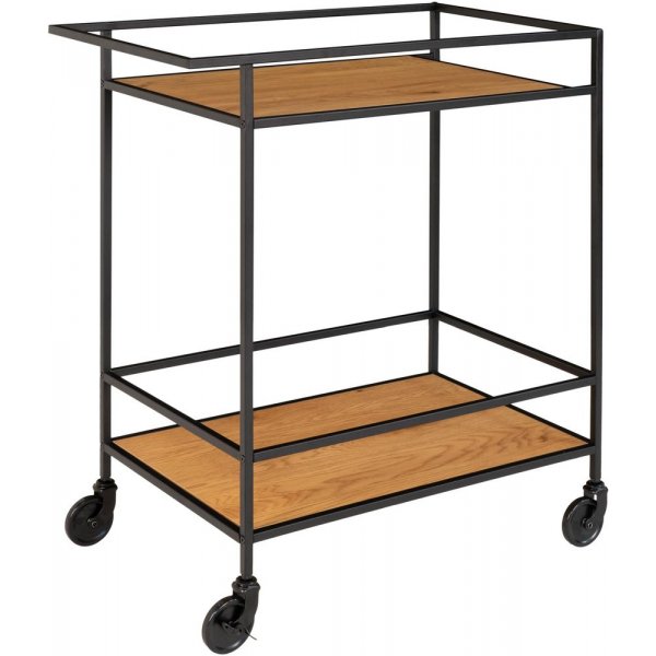 Chariot de service Blanc 68 x 40 cm - Noir/imitation chêne Chariot de service Blanc 68 x 40 cm - Noir/imitation chêne