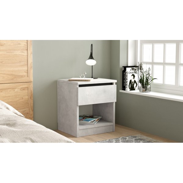 Luvio sängbord 26 - Silver/svart Luvio sängbord 26 - Silver/svart