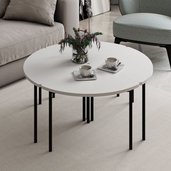 Table basse Emma Ø90 cm - Blanc Table basse Emma Ø90 cm - Blanc